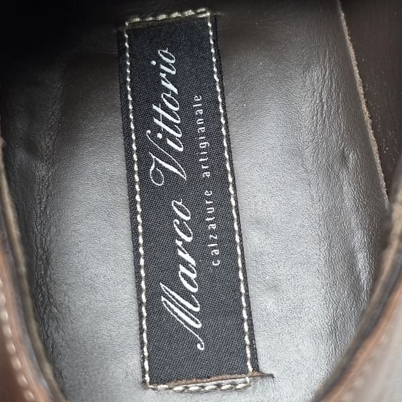 Marco Vittorio Plain-Toe Dress Shoe Men Sz 7.5 Brown Lace Made In Italy Preowned main image 12